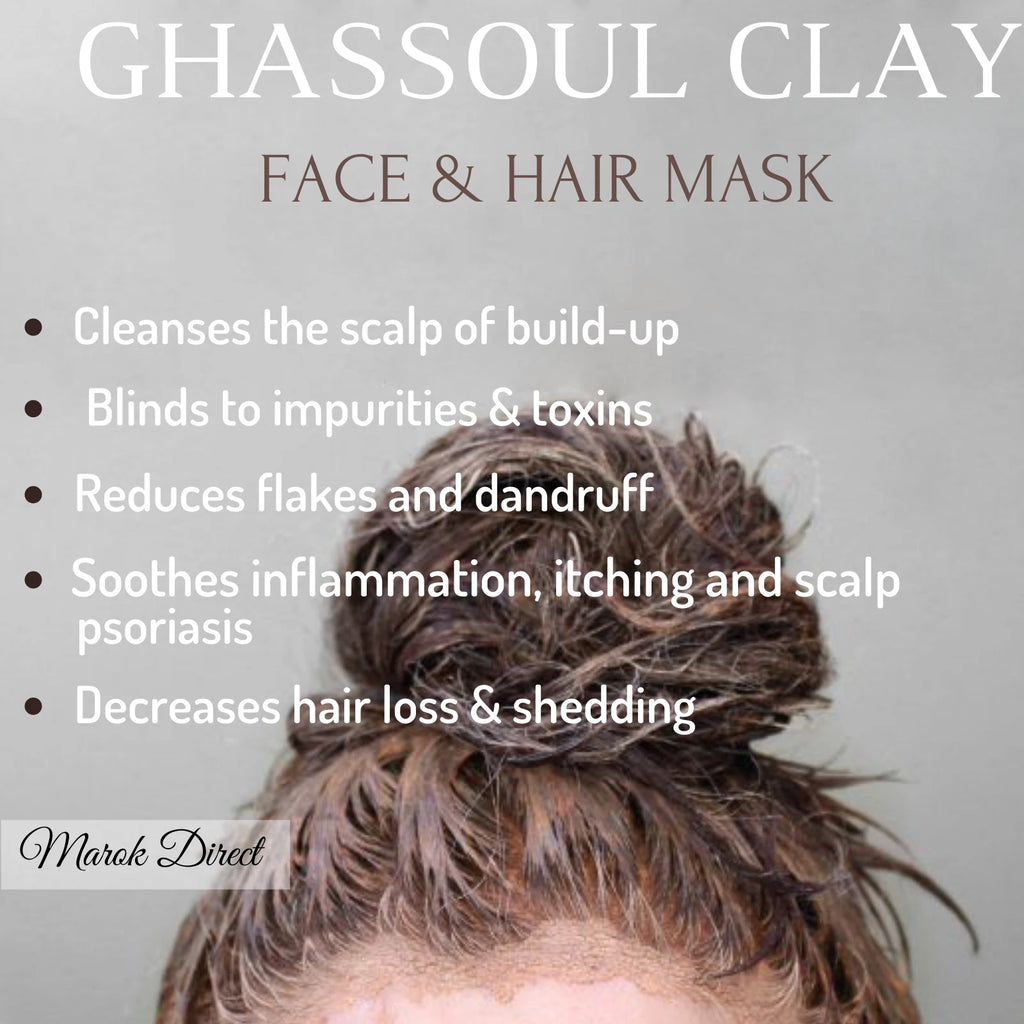 Natural Rhassoul Face Mask Moroccan Ghassoul Argan Oil Almond Rose Anti Ageing