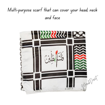 Shemagh Keffiyeh Palestine Flag Print Scarf Arab Mens Women Palestinian Wrap