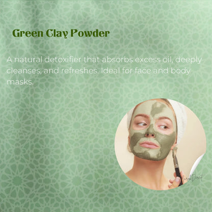Prickly Pear Hydrating Face Cream & Oil Green Clay Powder Beldi Soap Hammam Set