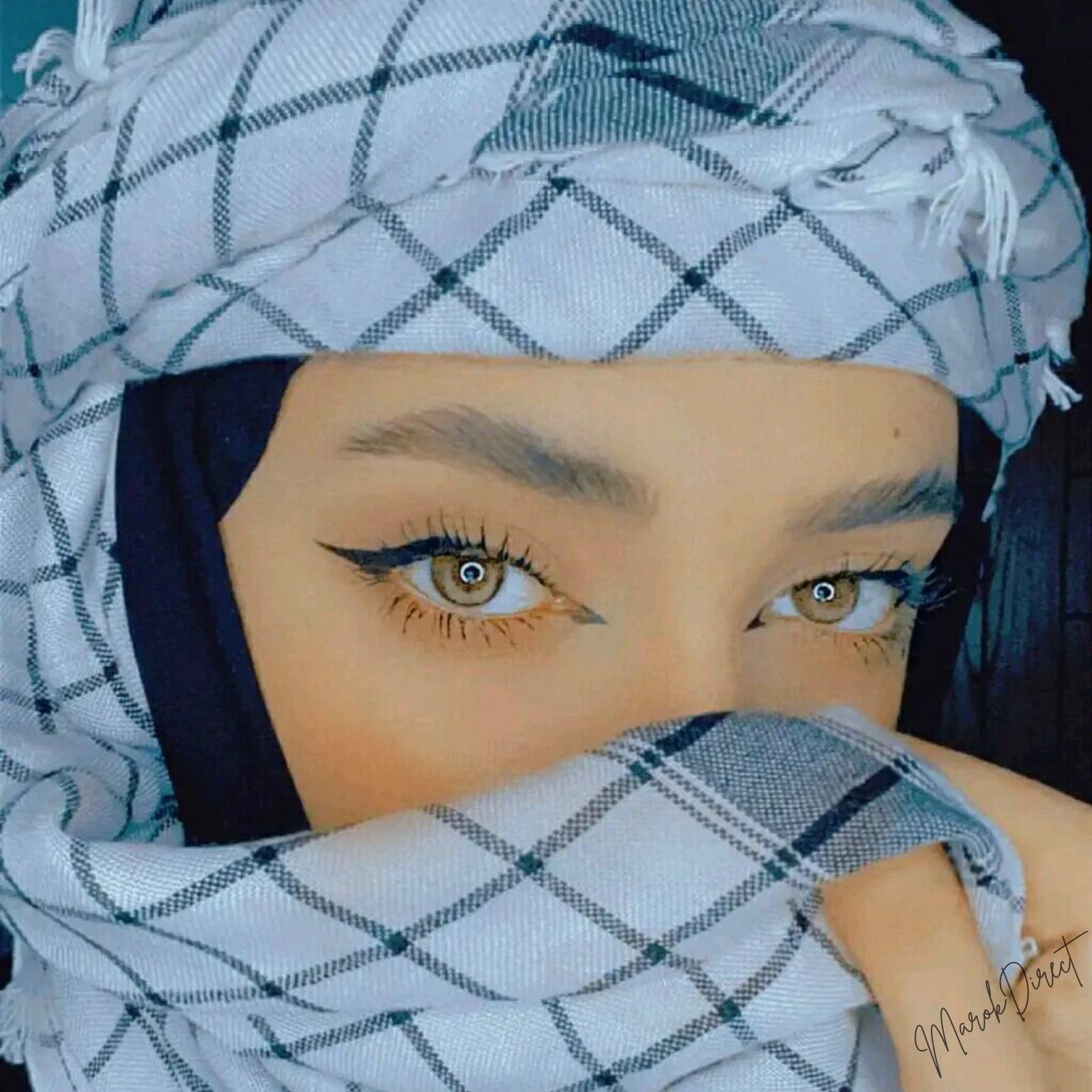 Shemagh Keffiyeh Scarf Arab Mens Women Checkered White Headscarf Neck Wrap Shawl