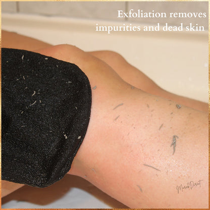 Natural Moroccan Black Soap Exfoliating Kessa Glove Face Clay Mask Hammam Set
