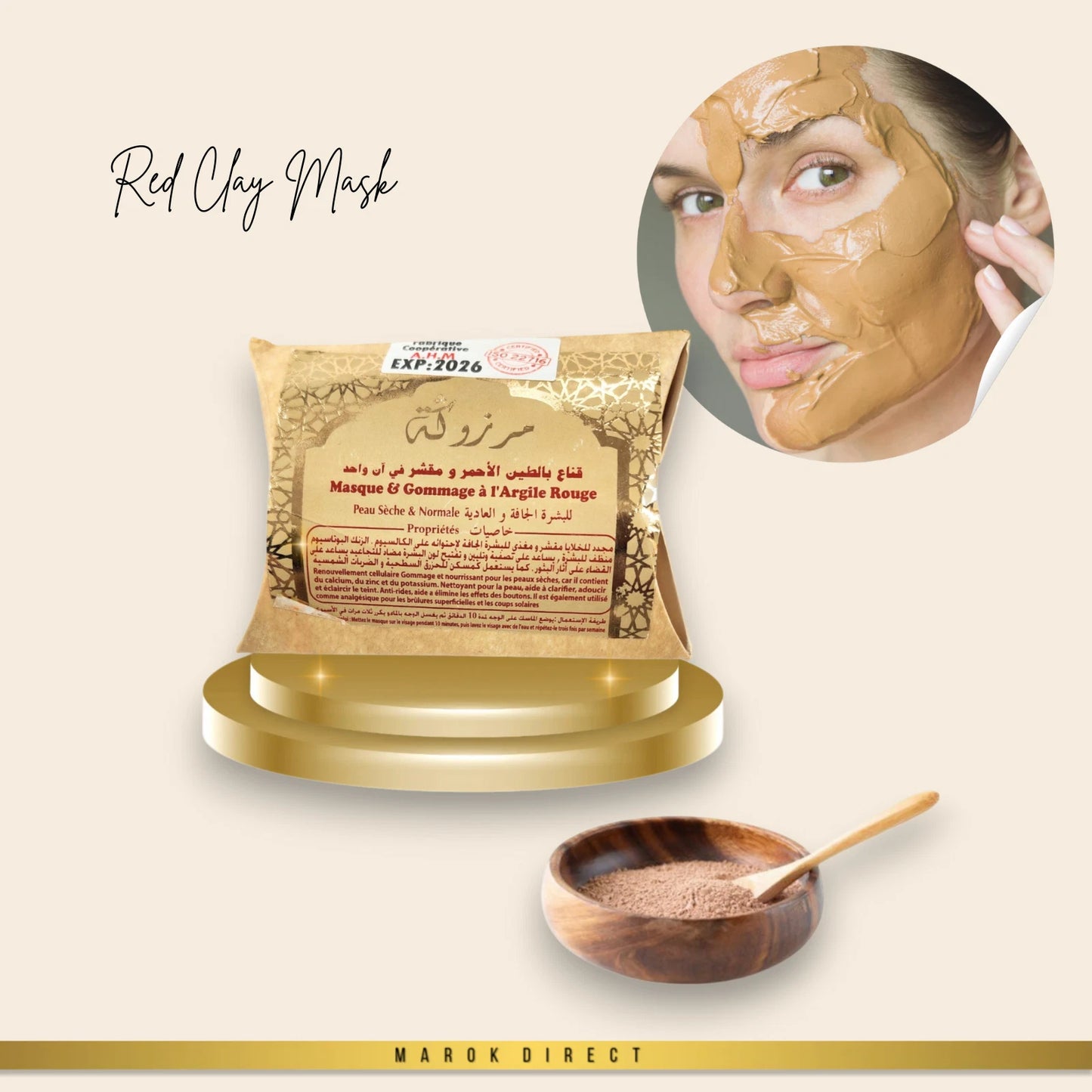 Premium Moroccan Argan Oil Hammam Set with Beldi Soap Kessa Face Cream Clay Mask