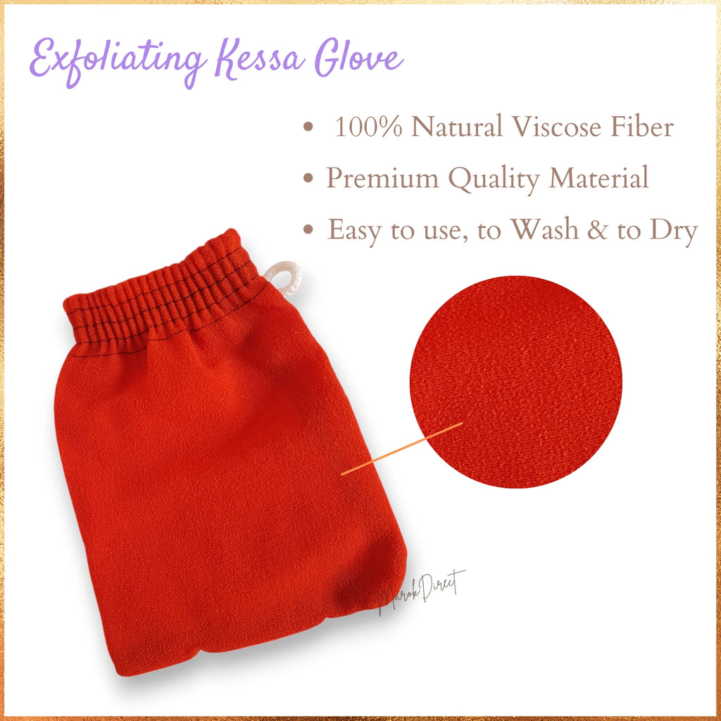 Hammam Spa Set Moroccan Black Soap Skin Herbal Tabrima Exfoliating Kessa Glove