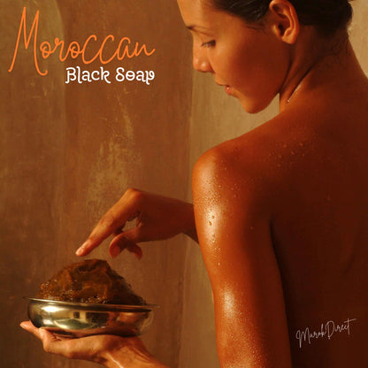 Natural Moroccan Black Soap Organic Argan Oil Exfoliating Beldi Soap Skin Scrub