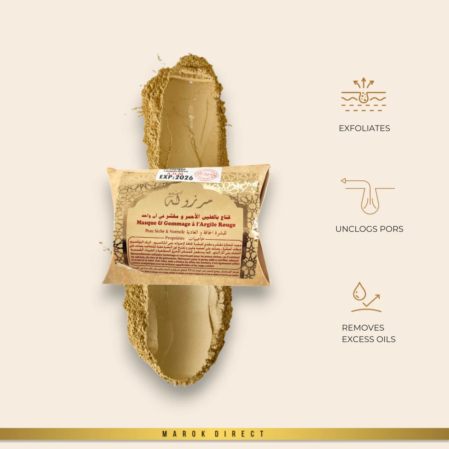 Premium Moroccan Argan Oil Hammam Set with Beldi Soap Kessa Face Cream Clay Mask