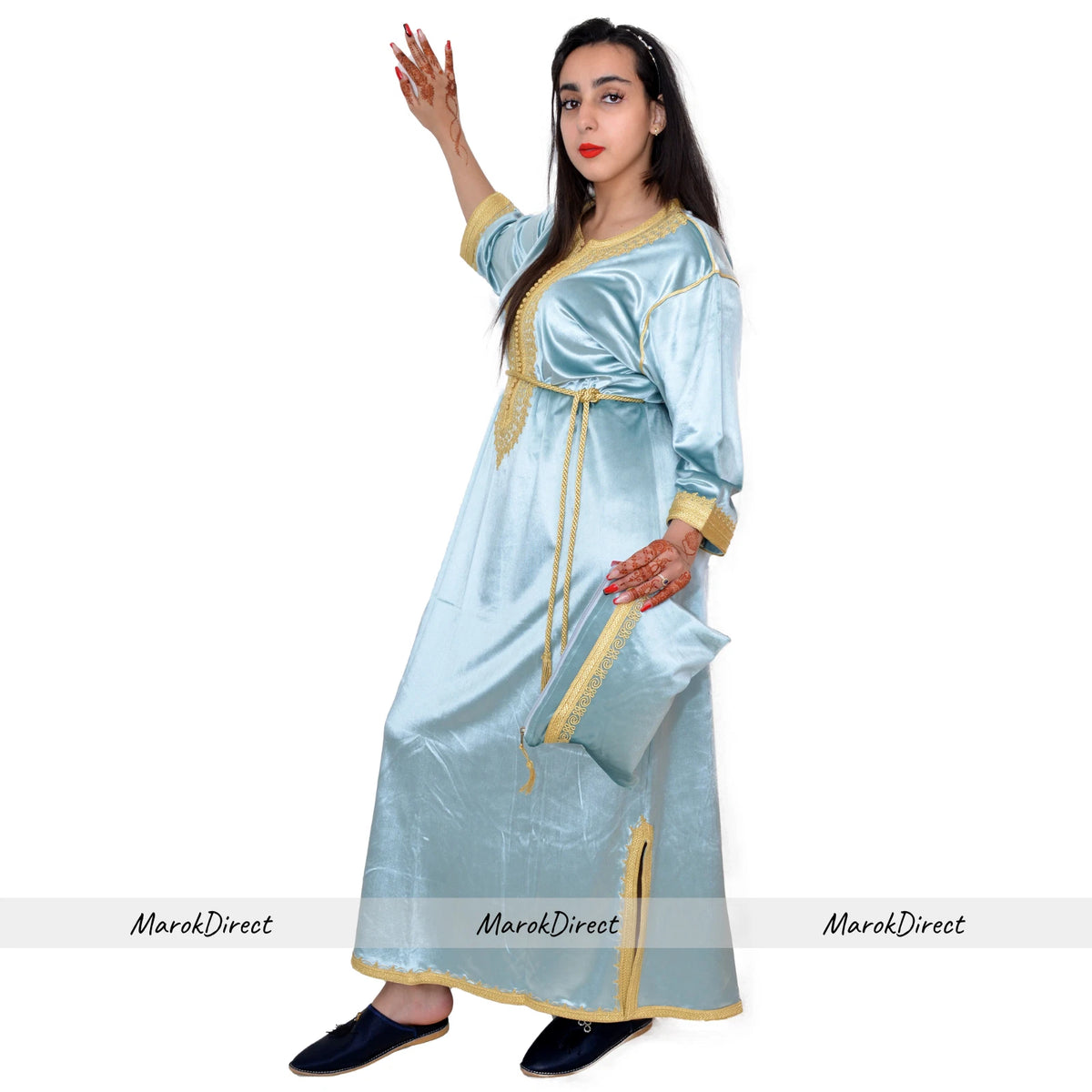 Womens Dress Kaftan Moroccan Ladies Maxi Dress Velvet Party Long Sleeves Dresses