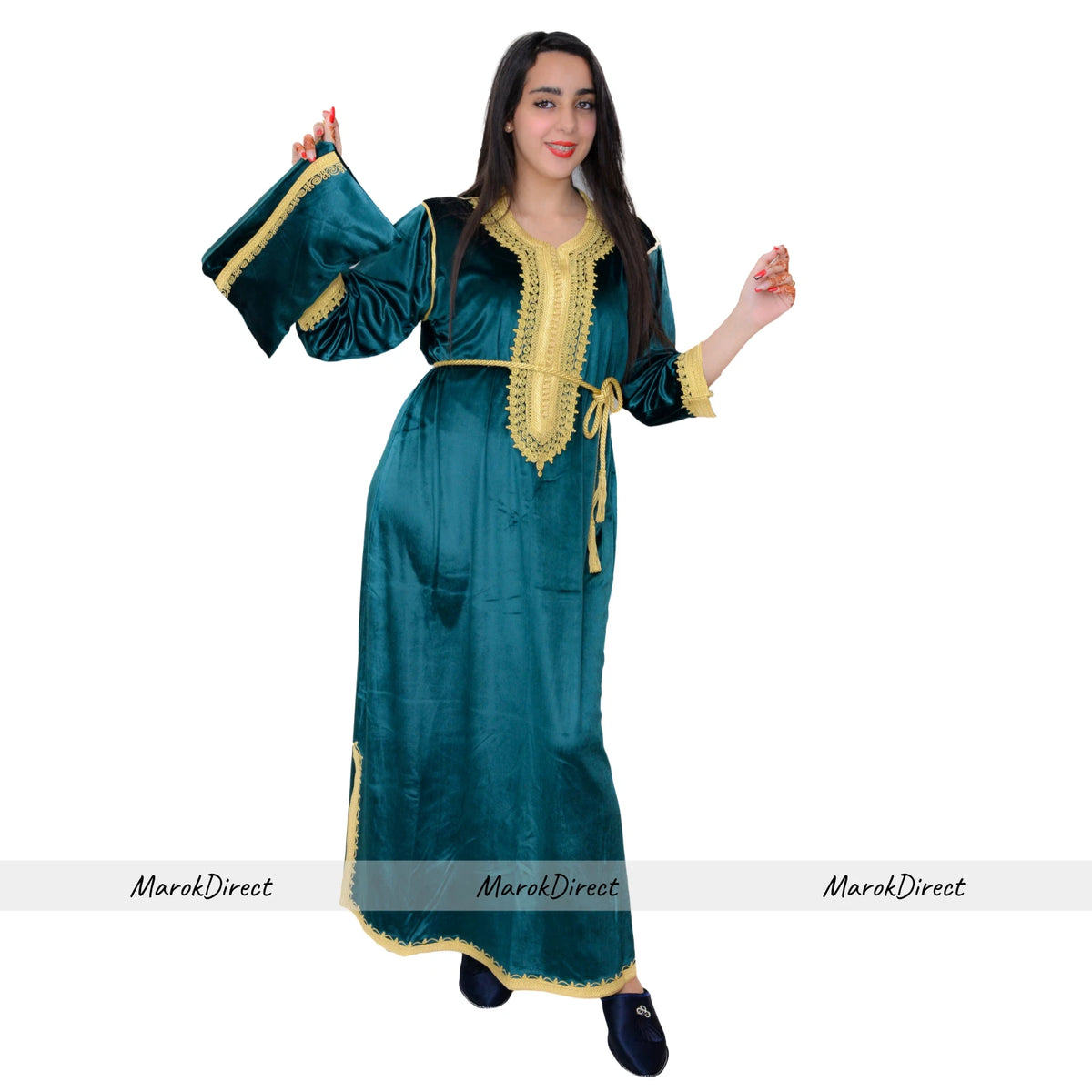 Womens Dress Kaftan Moroccan Ladies Maxi Dress Velvet Party Long Sleeves Dresses