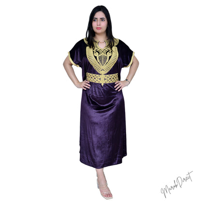 Maxi Dress Kaftan Ladies Moroccan Long Luxury Embroidery Farasha Abaya One Size