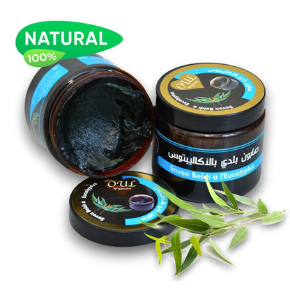 Eucalyptus Black Beldi Soa, Exfoliating Moroccan Spa Soap