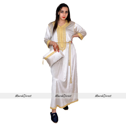 Womens Dress Kaftan Moroccan Ladies Maxi Dress Velvet Party Long Sleeves Dresses