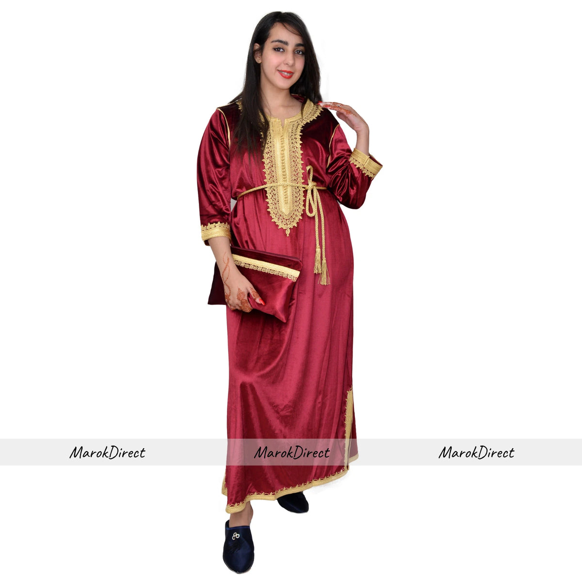 Womens Dress Kaftan Moroccan Ladies Maxi Dress Velvet Party Long Sleeves Dresses