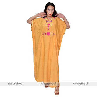 Moroccan Kaftan Womens Eid Farasha Dress Floral Embroidery Stylish Party Caftan