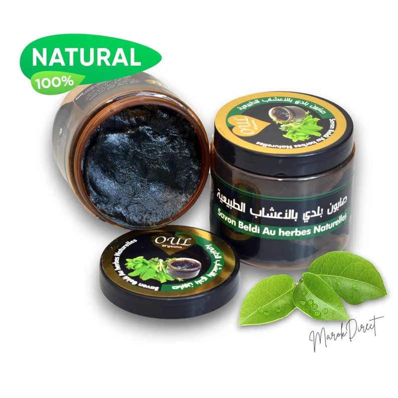 Pure Moroccan Black Beldi Soap with Natural Plant Extracts, Exfoliating Hammam Spa Soap
