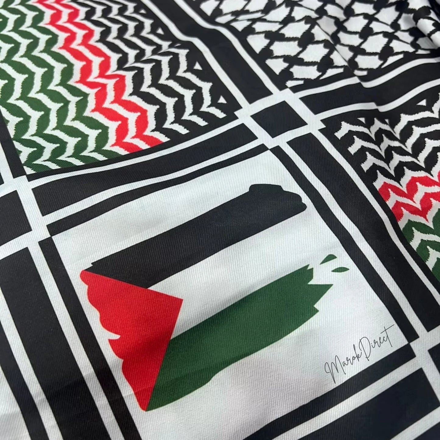 Shemagh Keffiyeh Palestine Flag Print Scarf Arab Mens Women Palestinian Wrap