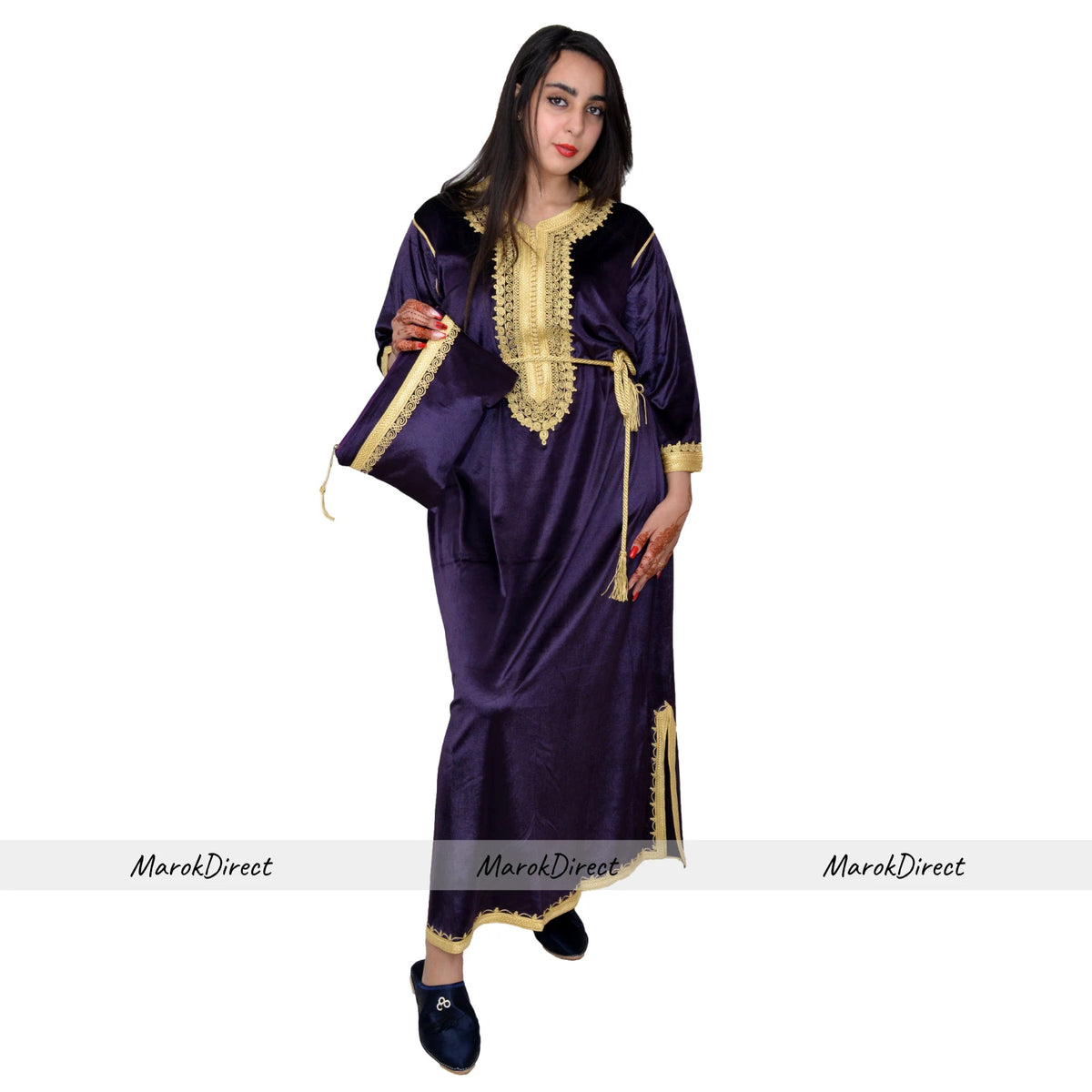 Womens Dress Kaftan Moroccan Ladies Maxi Dress Velvet Party Long Sleeves Dresses