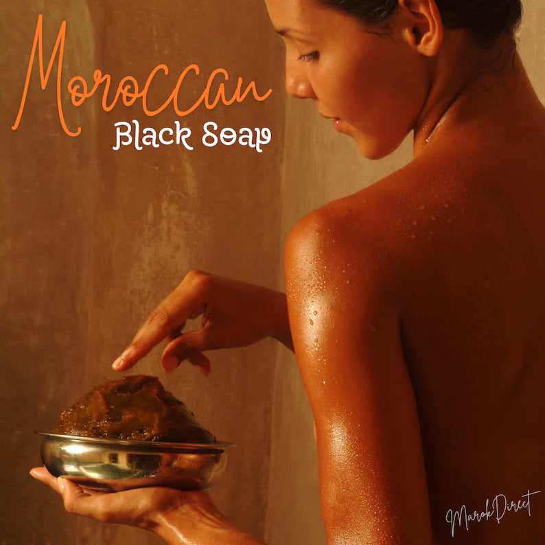 Pure Moroccan Black Beldi Soap with Organic Argan Oil, Nourishing Exfoliating Soap