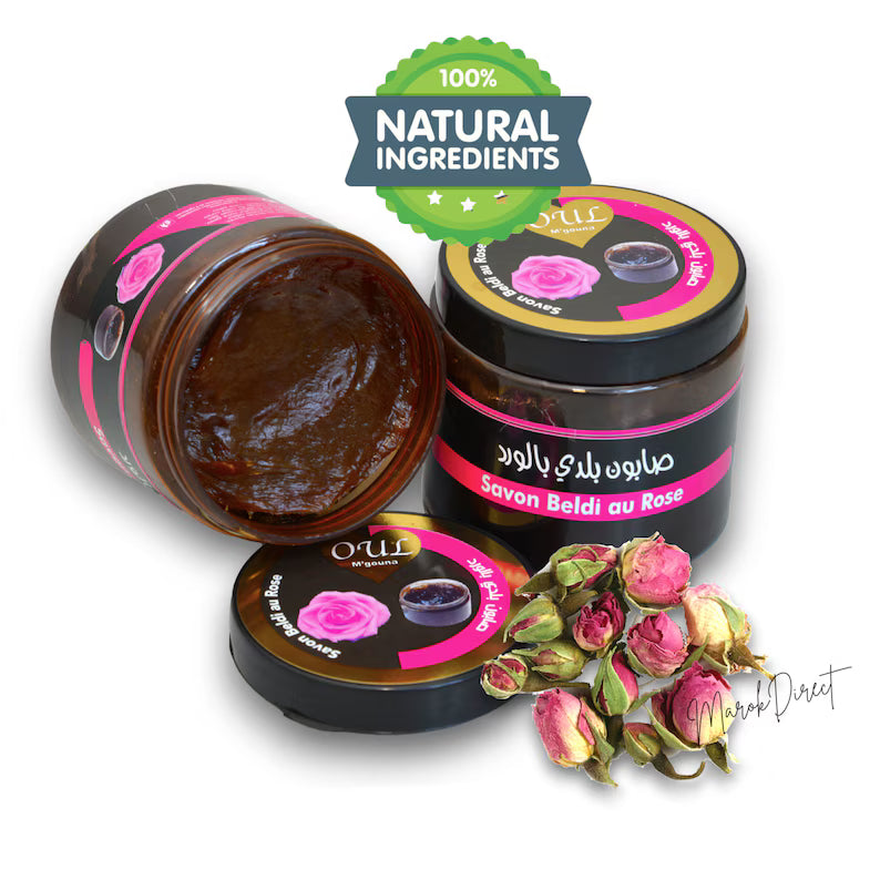 Pure Moroccan Rose Black Beldi Soap – Exfoliating Hammam Spa Soap with Natural Oils