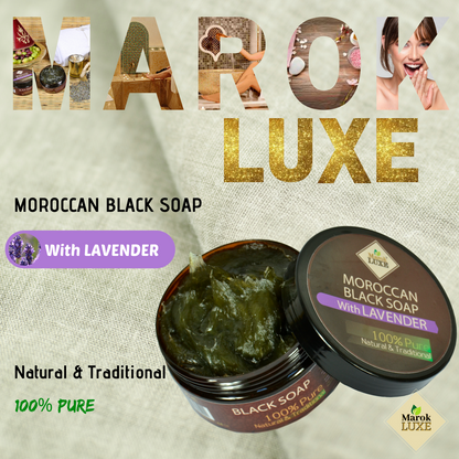 Moroccan Beldi Black Soap Lavender Natural body Exfoliating Cleansing Hammam Spa