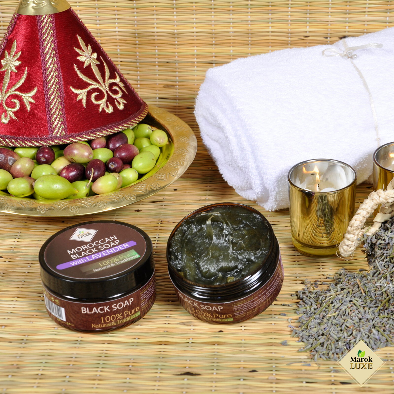 Moroccan Beldi Black Soap Lavender Natural body Exfoliating Cleansing Hammam Spa